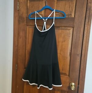 Black Athletic Dress with White Trim